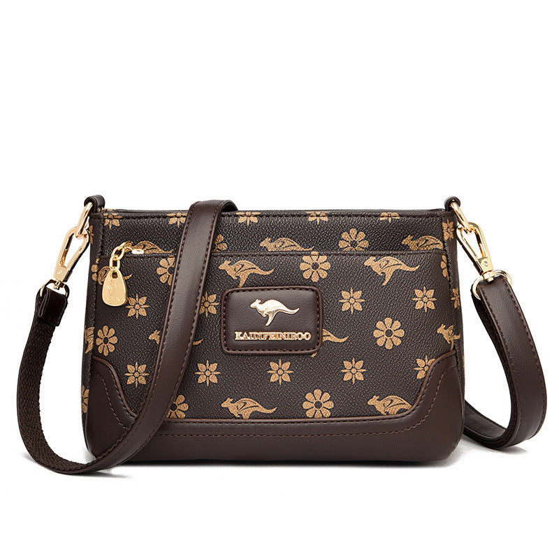 Printed Small Square Crossbody Messenger Bag