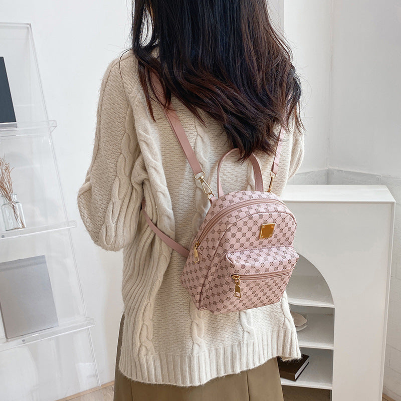 Casual Printed PU Leather Mini Backpack