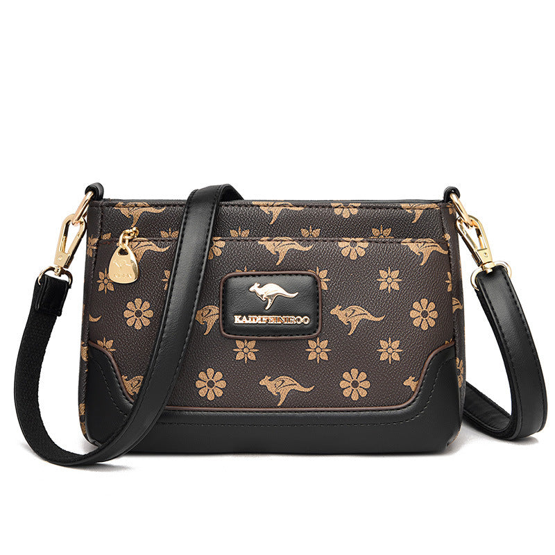 Printed Small Square Crossbody Messenger Bag