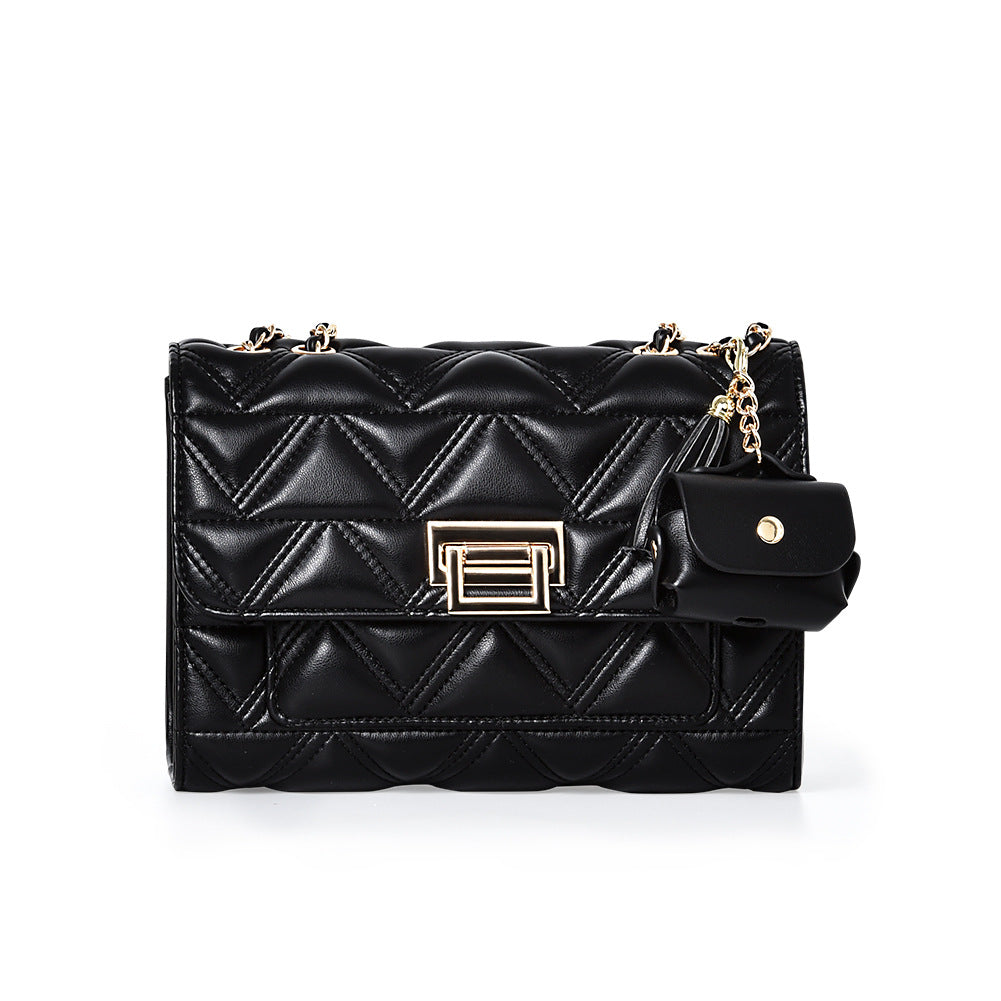 French-Inspired Diamond Chain Summer Shoulder Bag