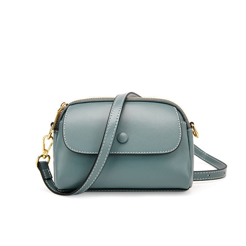 Genuine Leather One-Shoulder Mini Crossbody Bag