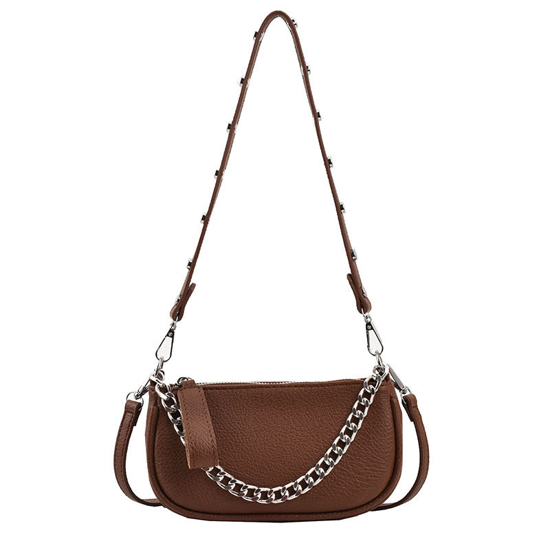 Litchi Pattern Chain Small Crossbody Bag