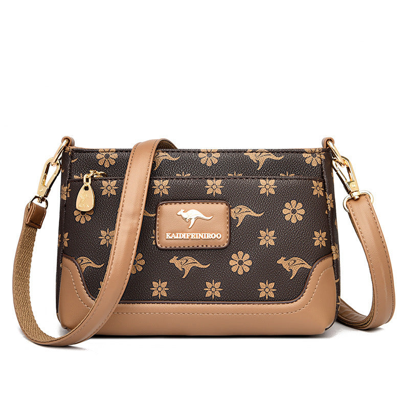 Printed Small Square Crossbody Messenger Bag