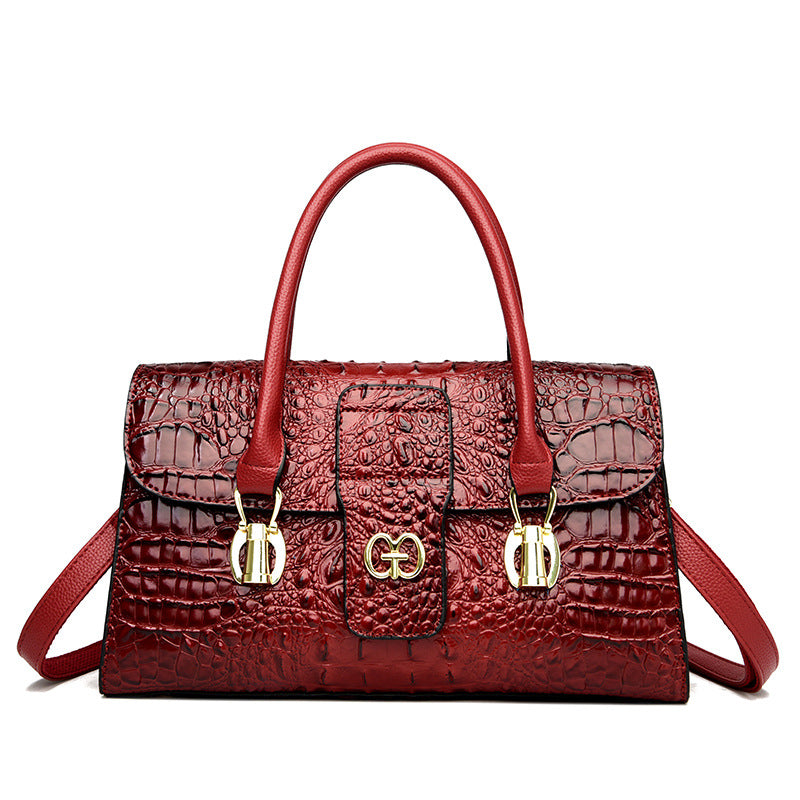 Trendy Crocodile Pattern Women's Shoulder Bag