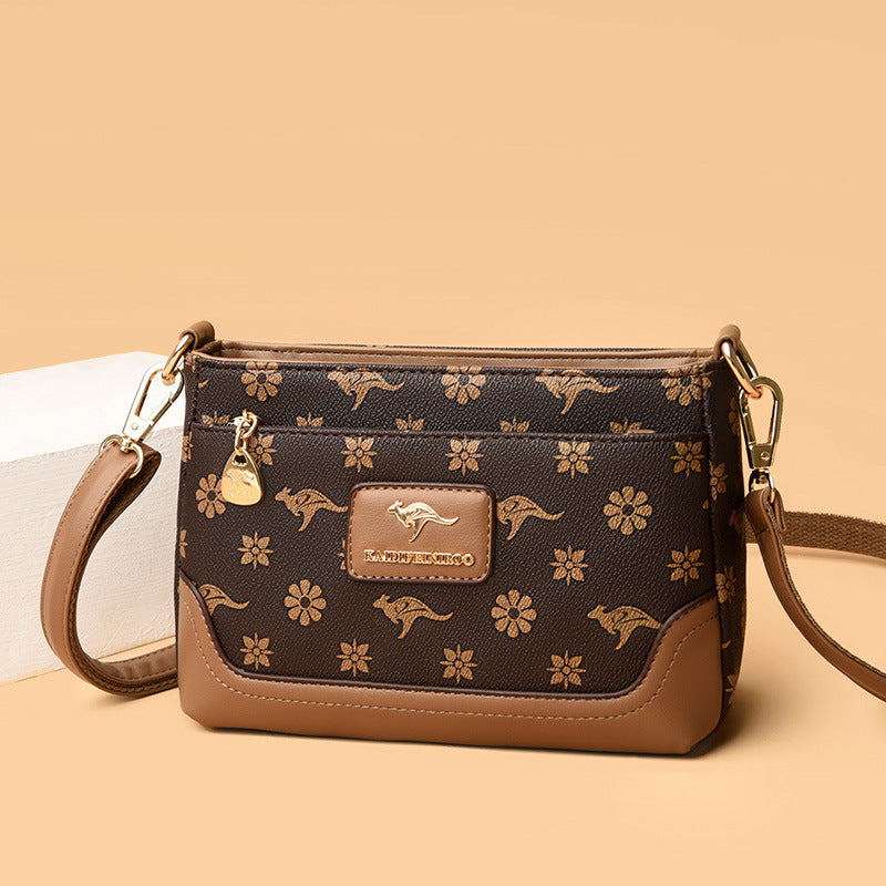Printed Small Square Crossbody Messenger Bag