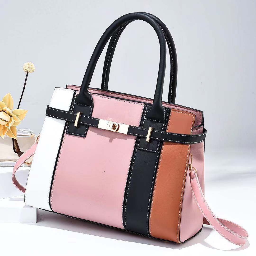 Fashion Printed Bucket Handbag with Contrast Design