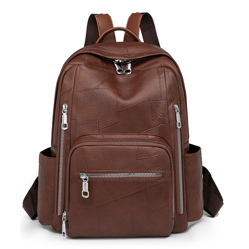 Style Large Capacity Women's Soft Leather Backpack