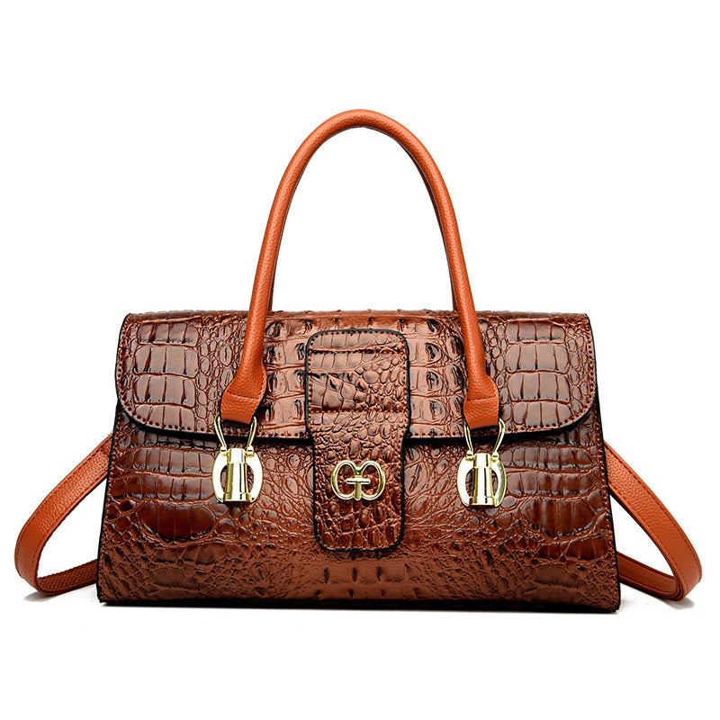 Trendy Crocodile Pattern Women's Shoulder Bag