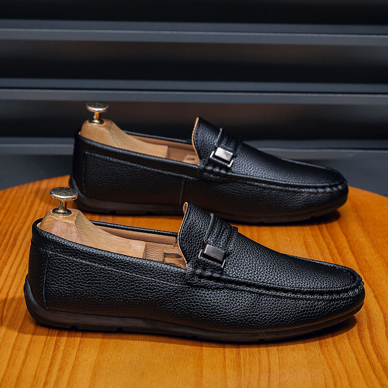 Men's Professional Textured Pebble Grain Loafers