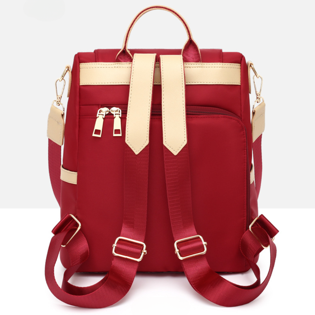 Diamond Pattern Anti-Theft Canvas Travel Backpack