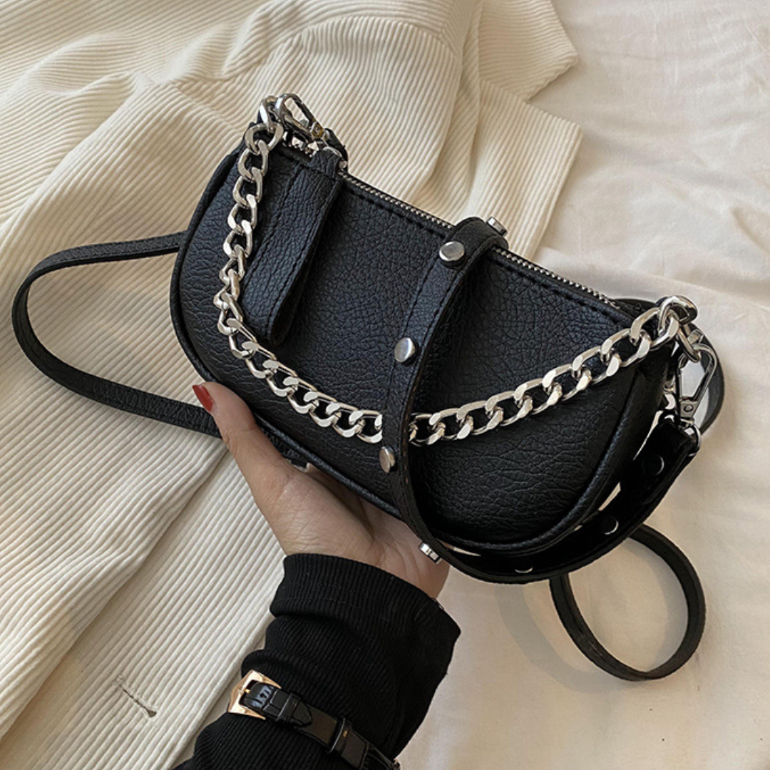 Litchi Pattern Chain Small Crossbody Bag