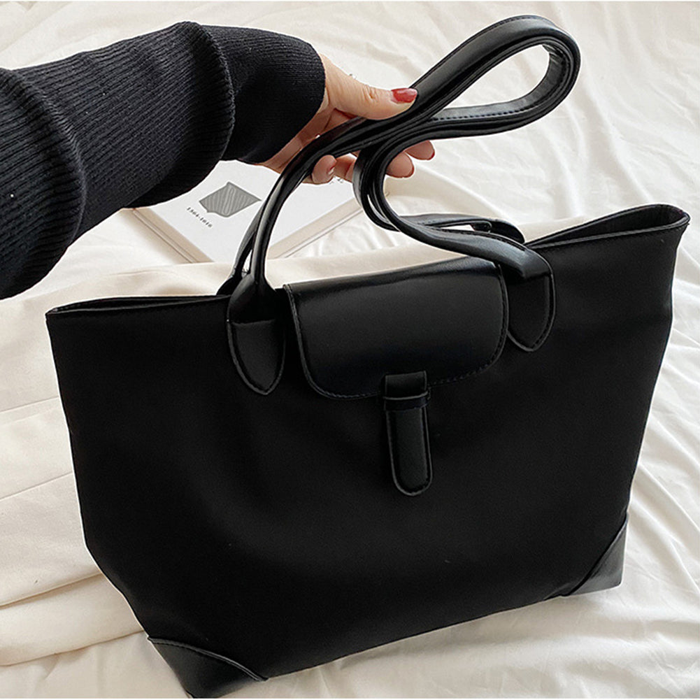 Contrast Color Oxford Cloth Commuter Canvas Tote