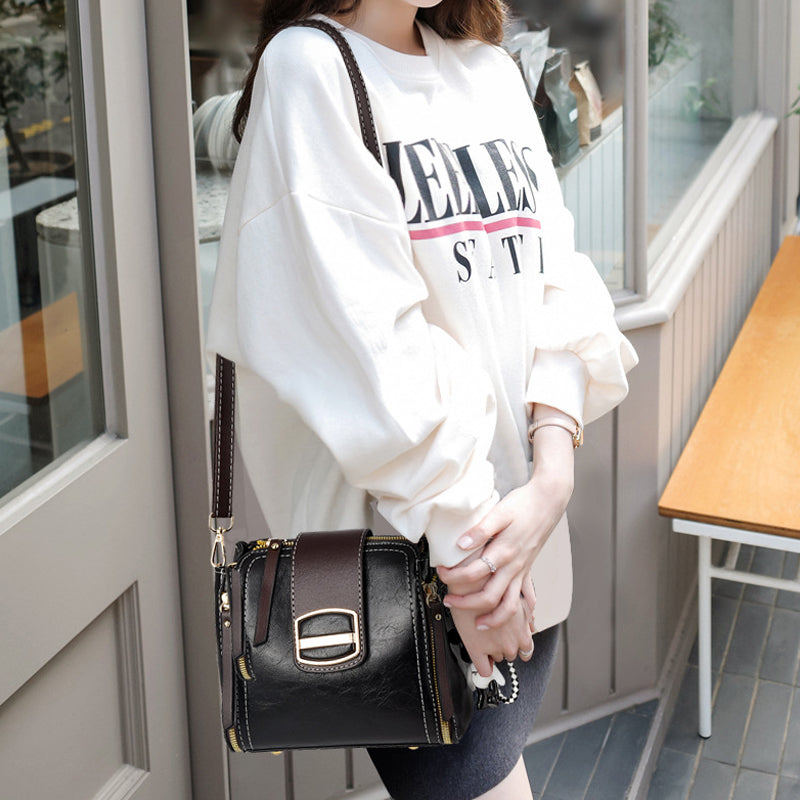 PU Leather Bucket Shoulder Bag