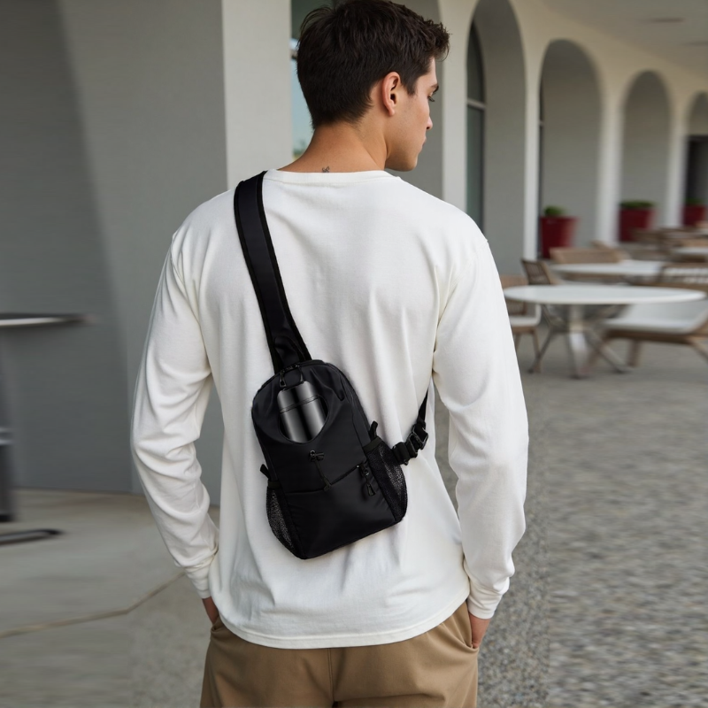 Ultra Light Nylon Crossbody Bottle Bag