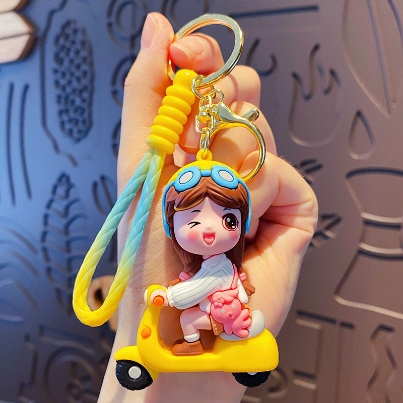 Scooter Girl Epoxy Bag Charm