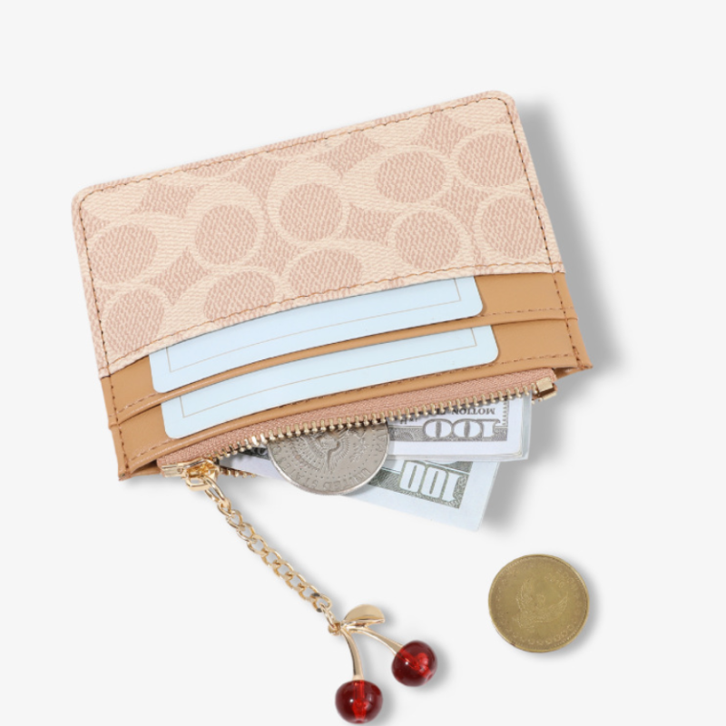 Cherry Monogram Women’s Card Holder