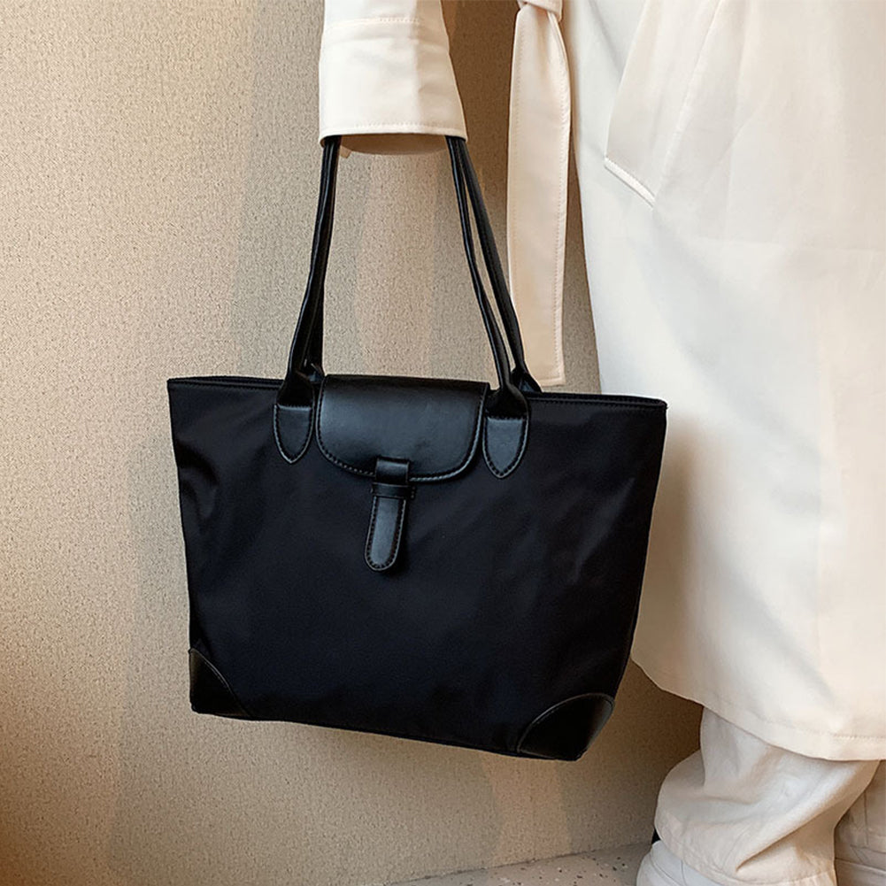 Contrast Color Oxford Cloth Commuter Canvas Tote