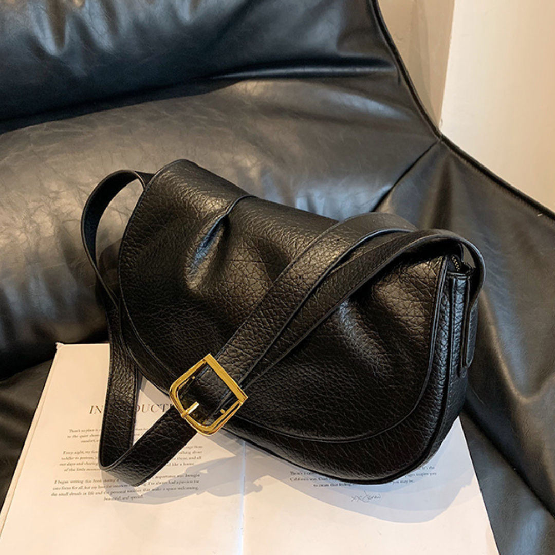 Textured Pleated Autumn Saddle Shoulder Messenger