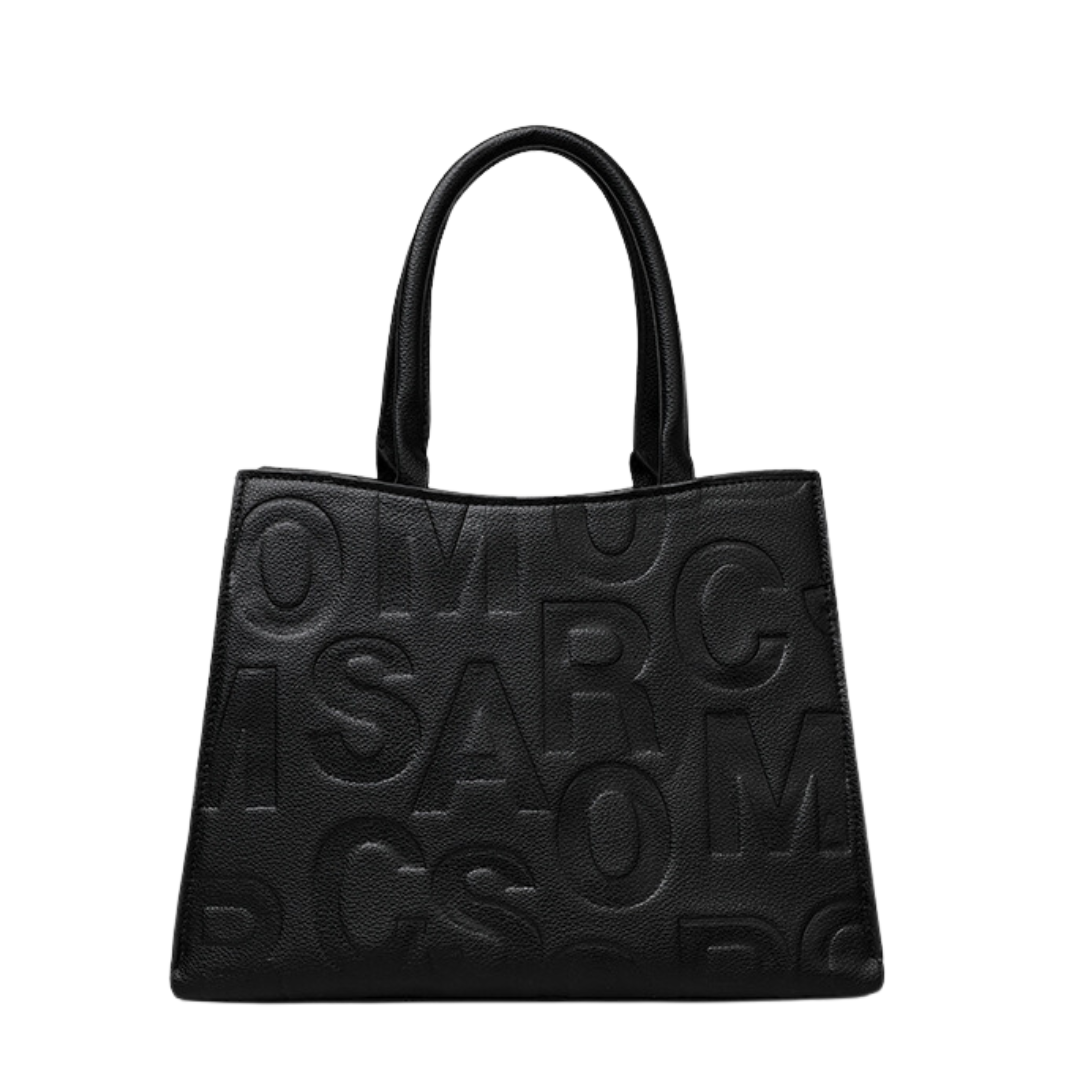 Contrast Stitch Soft Leather Large Shoulder Tote