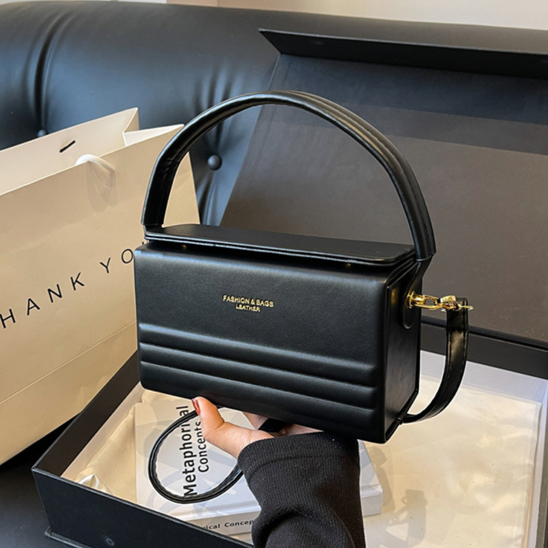 Striped Letter Textured Hard Shell Crossbody Bag