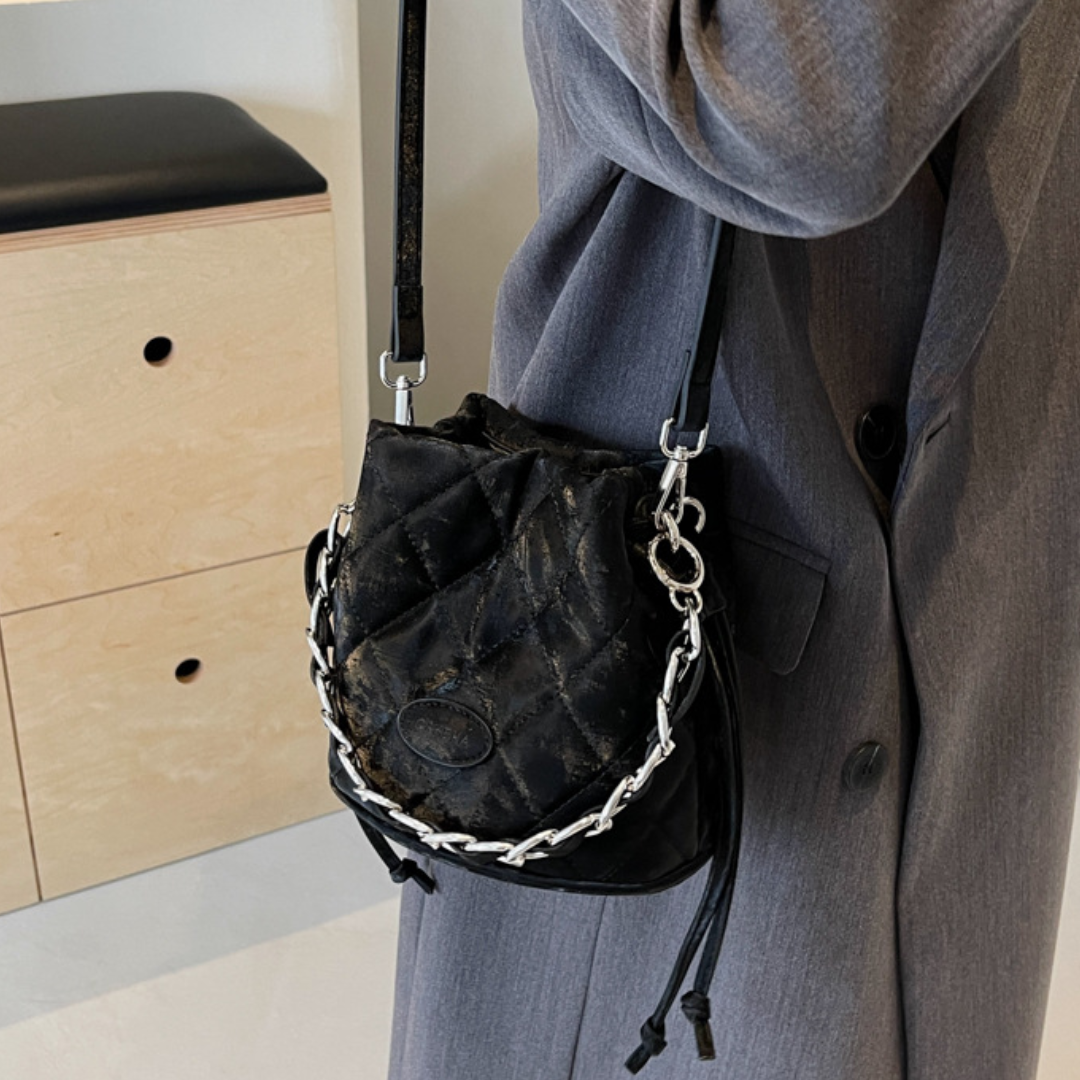 Velvet Retro Western Crossbody Bucket Shoulder Bag