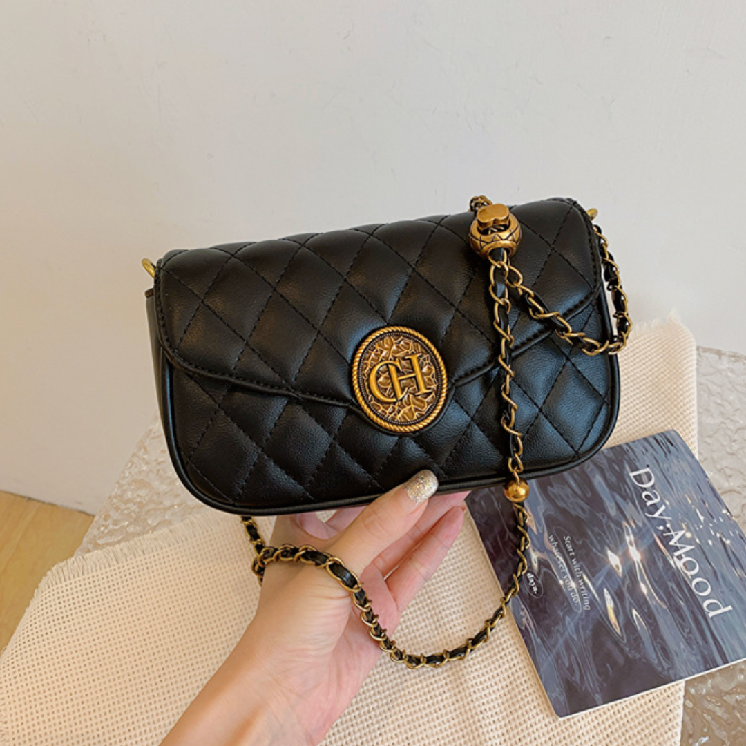Pleated Chain Crossbody Square Bag