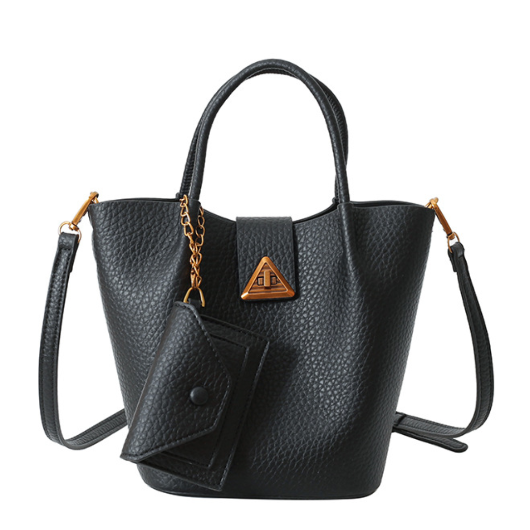 Retro Textured Bucket Messenger Handbag