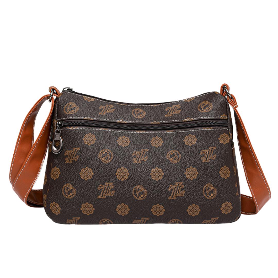 Retro Printed Multi-Zip Small Square Messenger