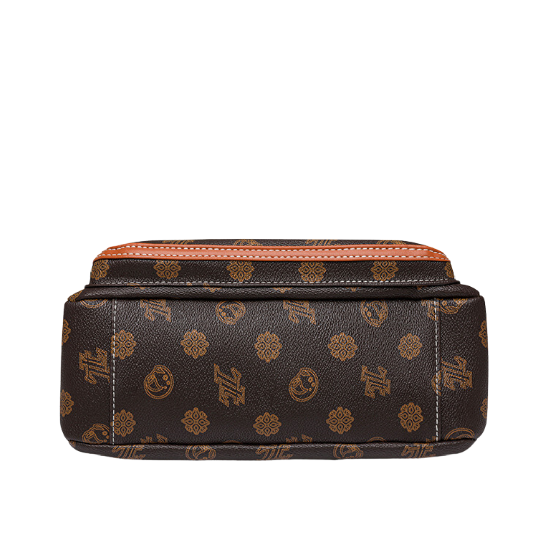 Retro Printed Multi-Zip Small Square Messenger