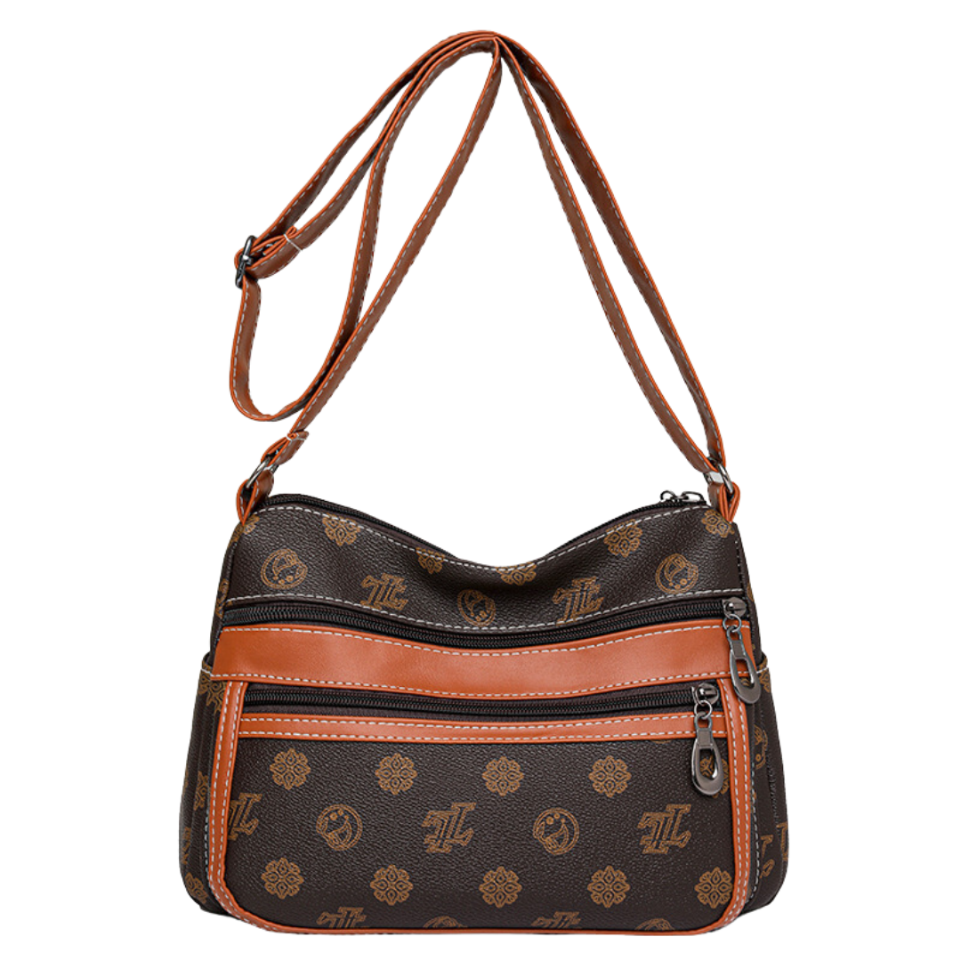 Retro Printed Multi-Zip Small Square Messenger