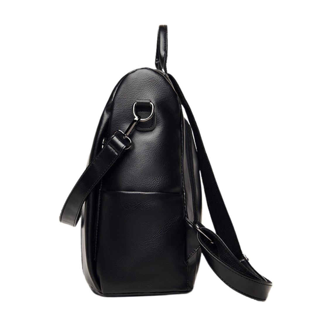 Soft Leather Simple School & Travel Backpack