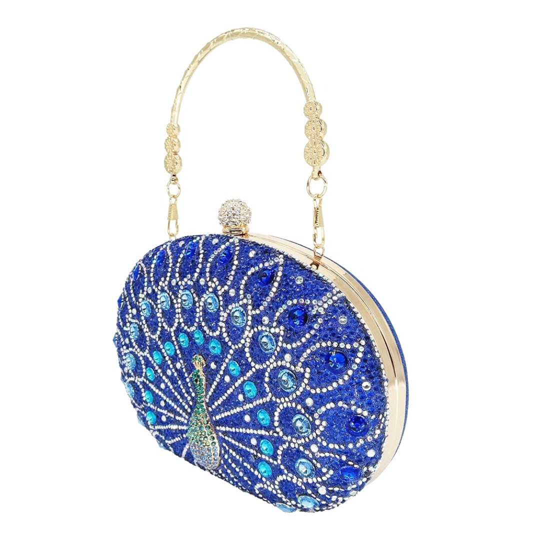 Peacock Diamond Evening Clutch