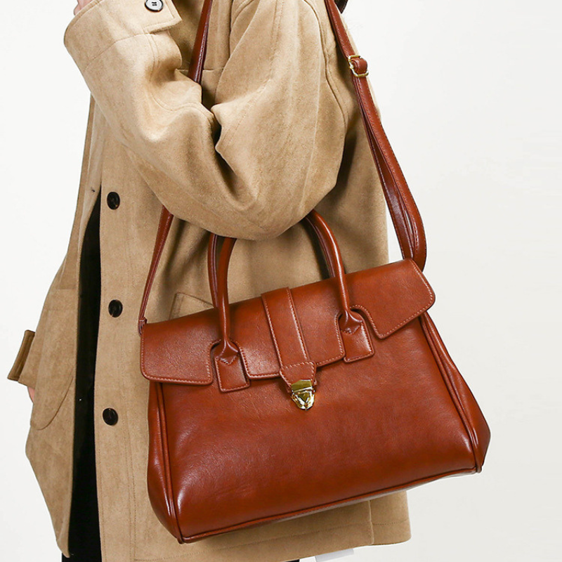 Retro Leather Large Capacity Handbag
