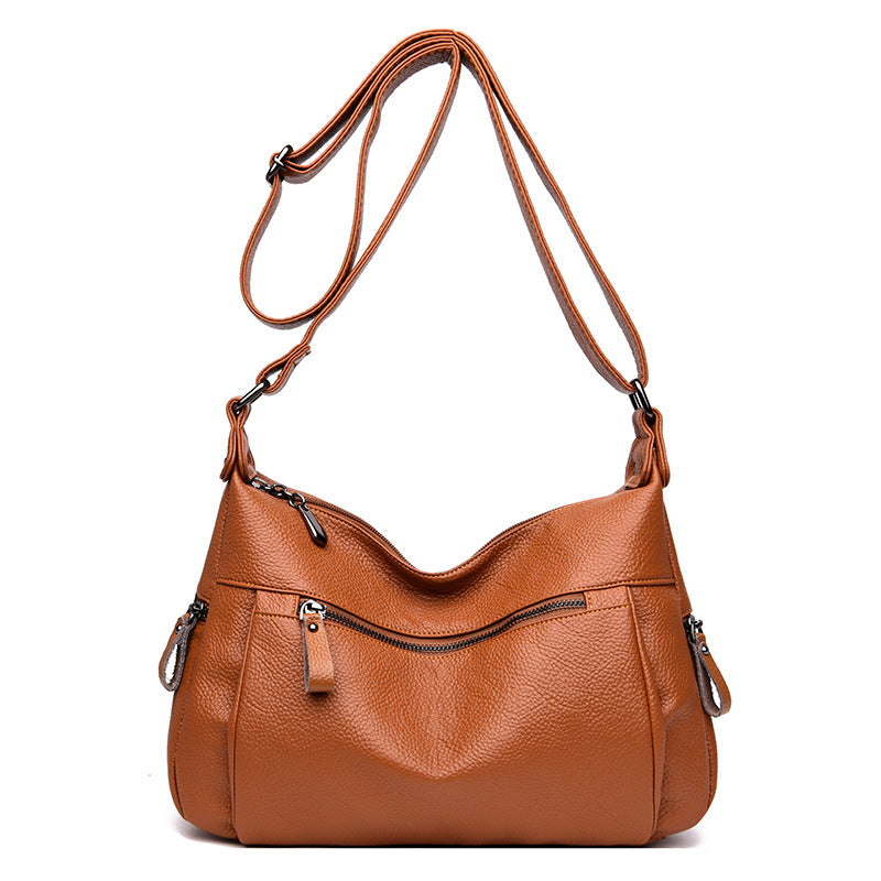 Soft PU Leather Large Capacity Crossbody Mom Bag