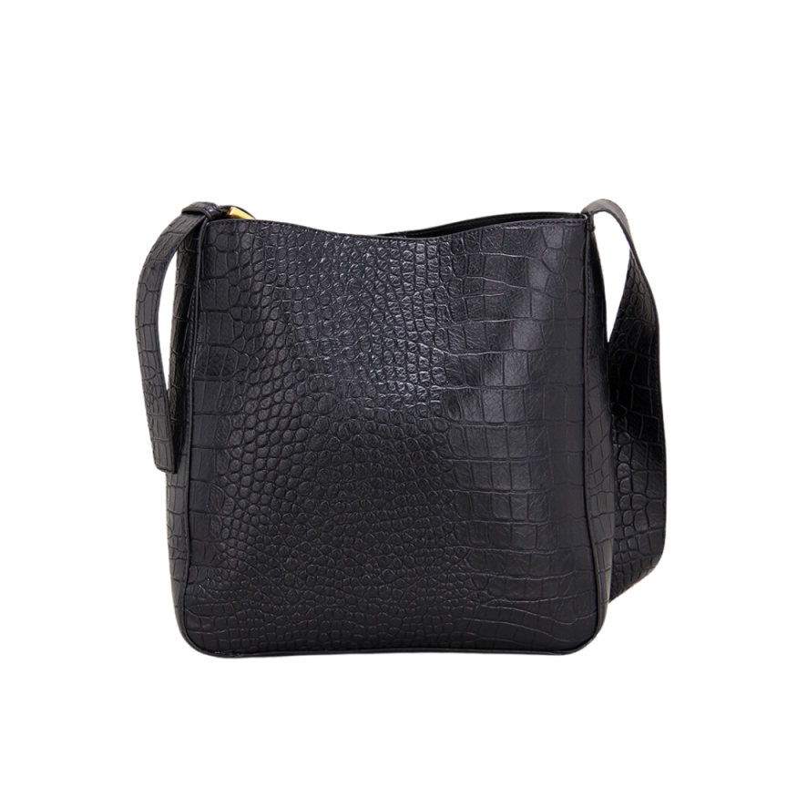 Style Crocodile Pattern Bucket Crossbody Bag