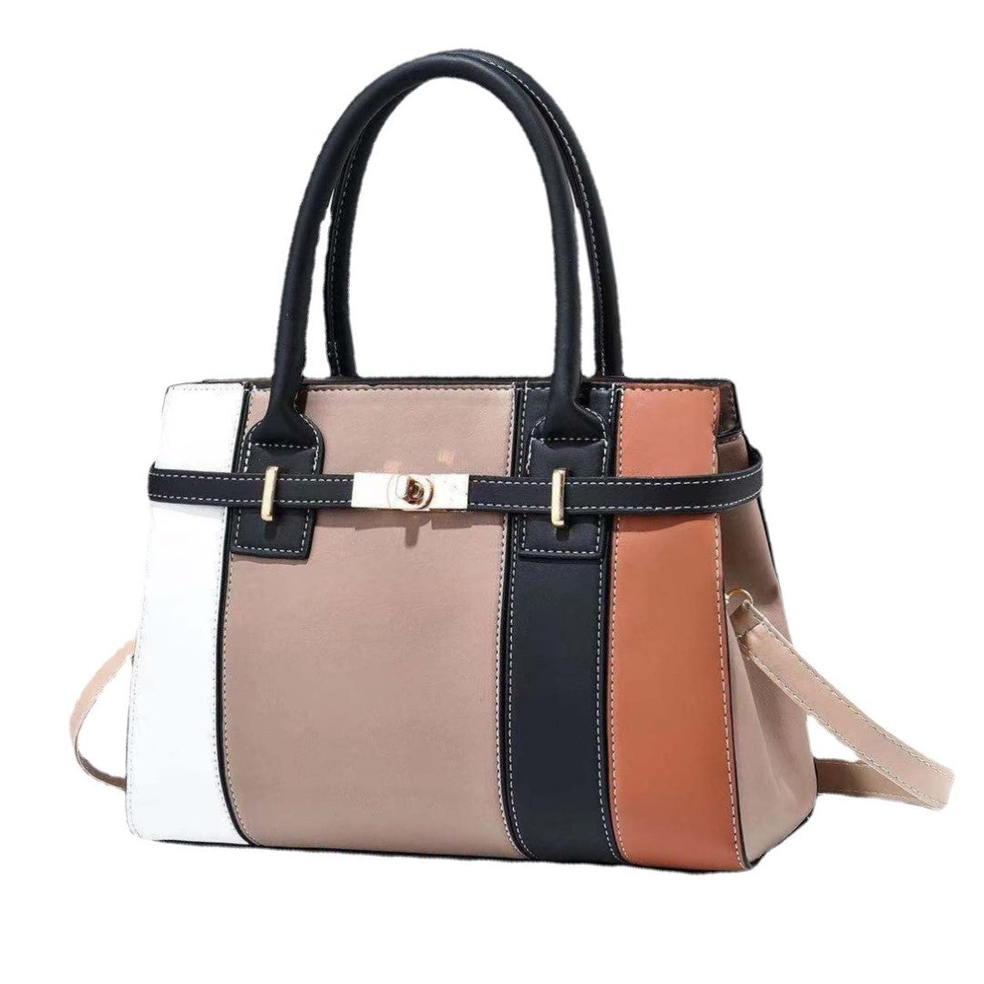 Fashion Printed Bucket Handbag with Contrast Design