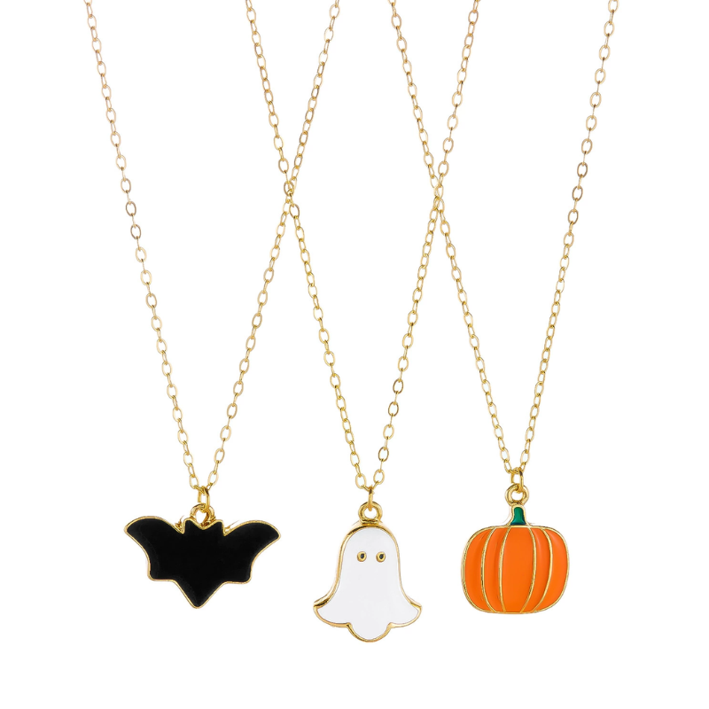Spooky Charm Women’s Halloween Pendant Necklace Set