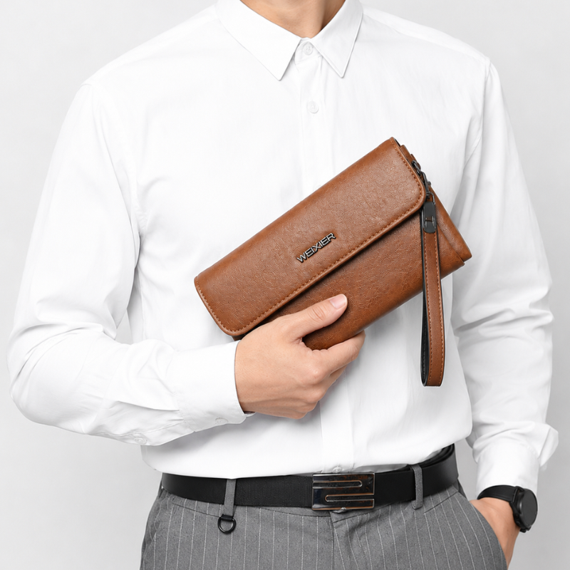 Classic Double Zipper Long Wallet