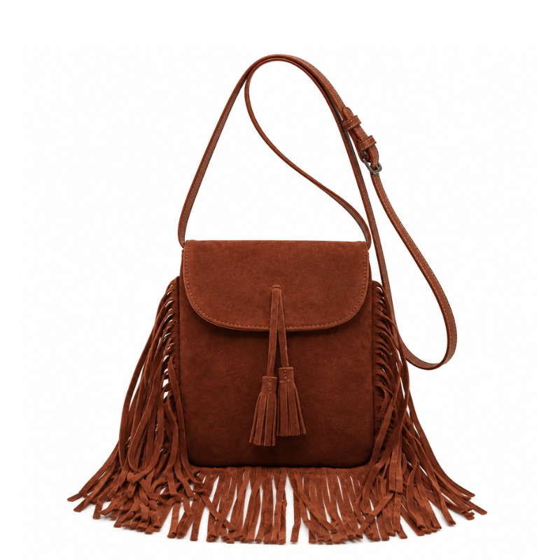 Suede Fringe Women’s Mini Crossbody Bag