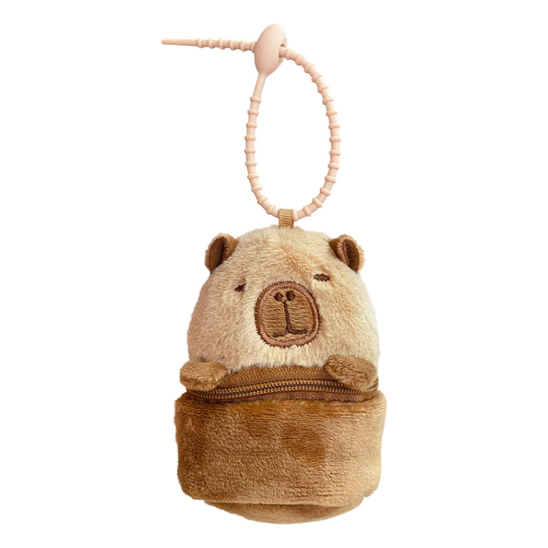 Soft guinea pig plush bag charm with realistic details