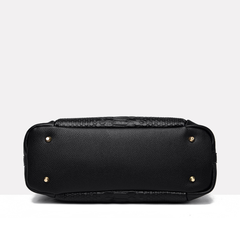 Elegant Crocodile Pattern Large Capacity Leather Handbag