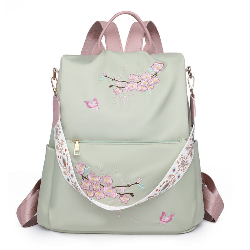 Ethnic Style Embroidered Canvas Oxford Travel Backpack