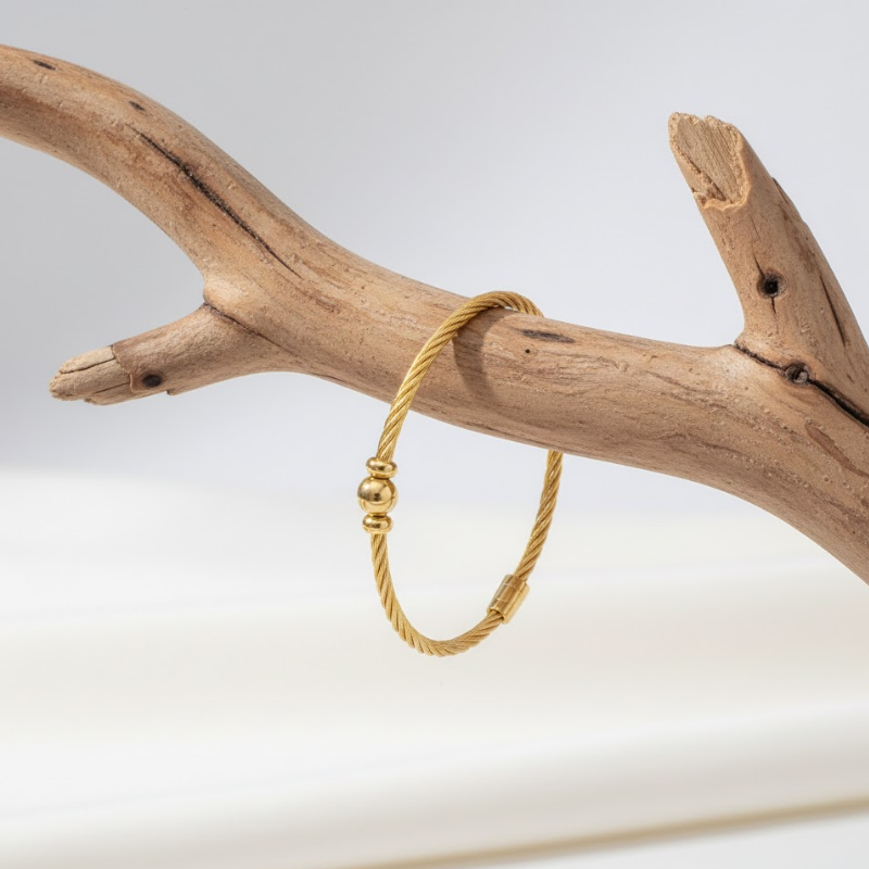 Twisted Gold Plated Adjustable Bracelet