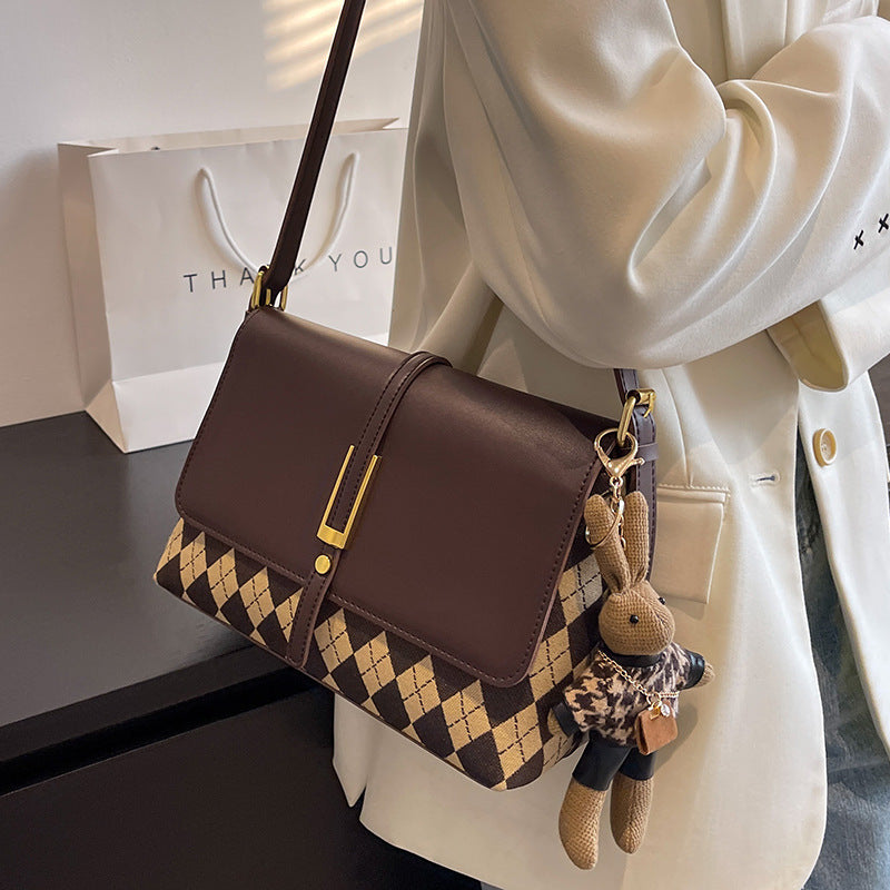 Textured PU Leather Crossbody Shoulder Bag