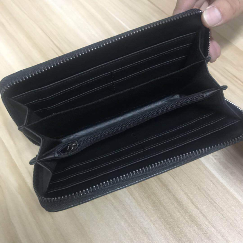 Men's Long Zipper Faux Leather Multifunctional Wallet