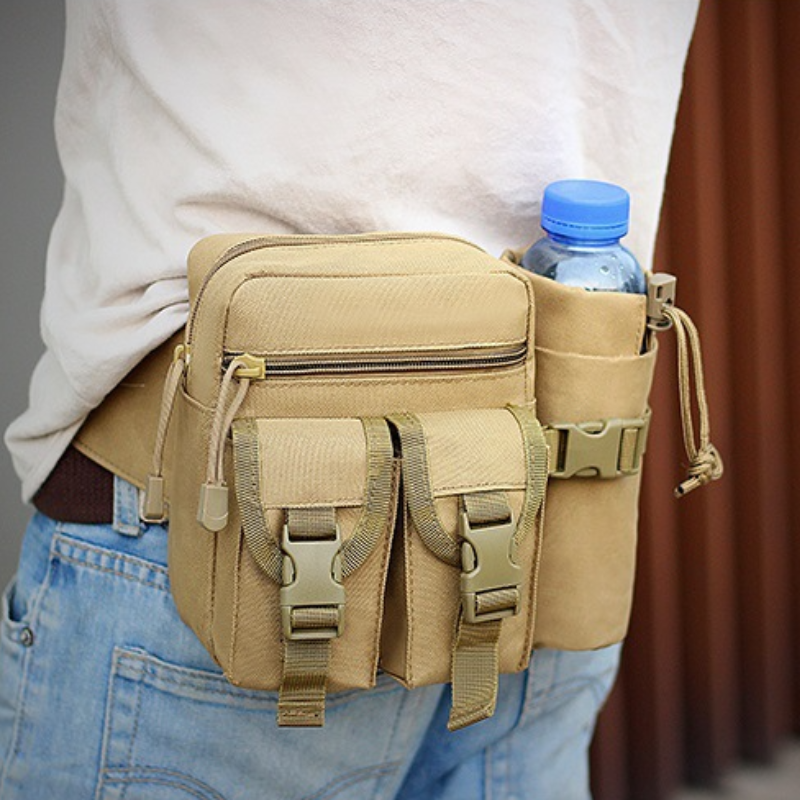 Men's Waterproof Sports Waist Bag with Bottle Holder