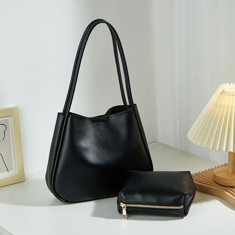 Retro Textured Large Capacity Commuter Tote