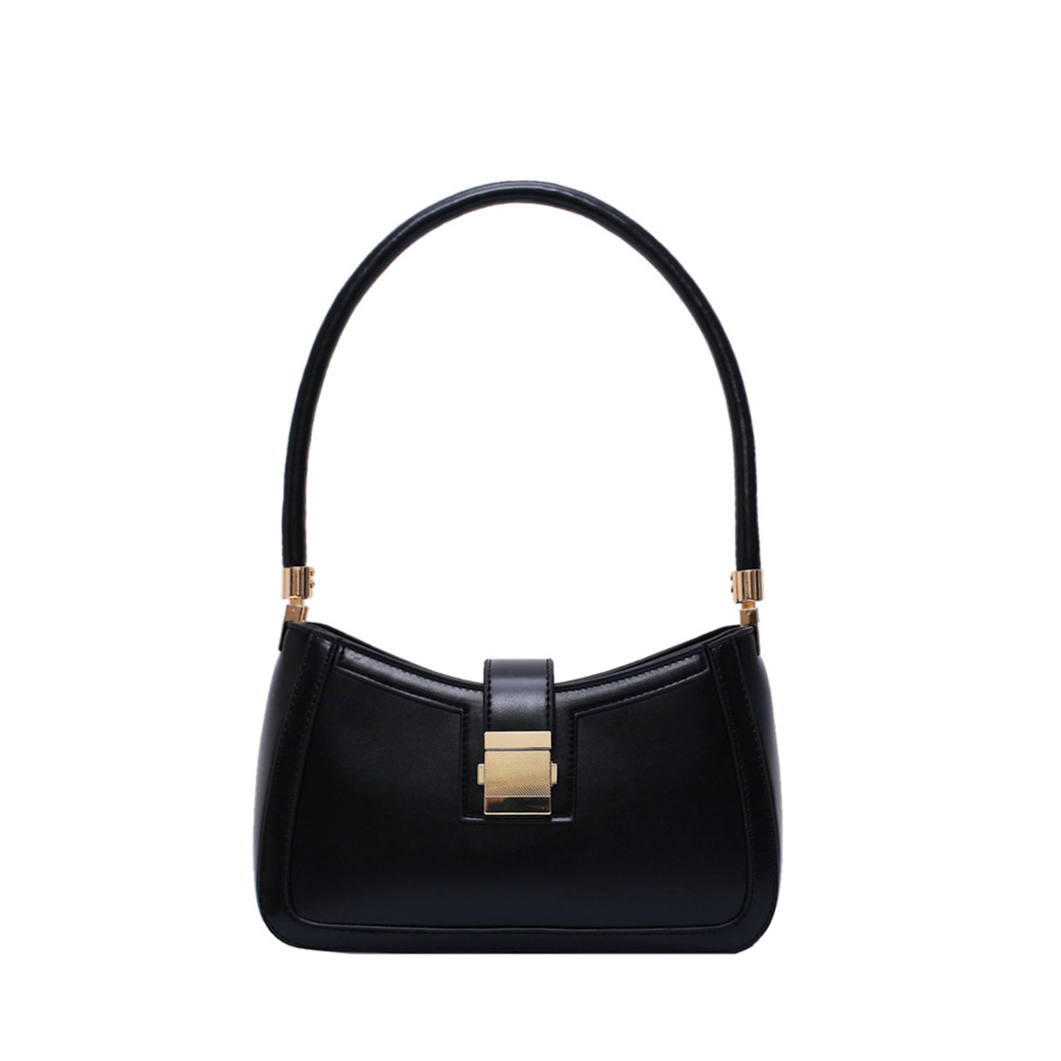 Solid Lock Buckle Underarm Small Shoulder Bag