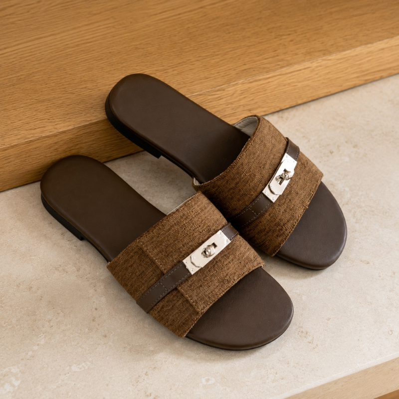 Clarette Buckle Slide Sandals
