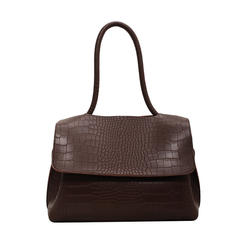 Wide-Band Commuter Shoulder Tote Bag